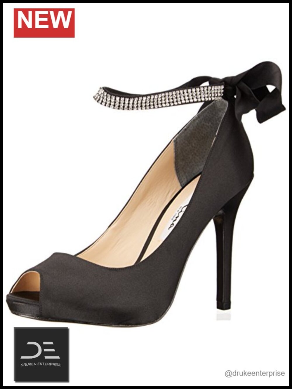Elegant Satin High Heel Open-Toe Pumps with Ankle Strap for Wedding Formal